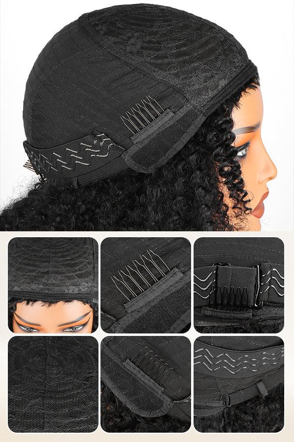 [2025 Super Deal] Clicli Crimped Wigs Jerry Curly Human Hair Wigs With Bangs Virgin Burmese Curly Wig Glueless Afro Kinky Curly Wig For Women Blackfriday