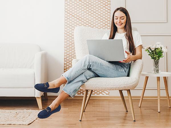 DREAM PAIRS Loafers for Women Casual Comfortable Slip On Flat Shoes Lightweight Leisure Work Shoes Comfort Walking Shoes