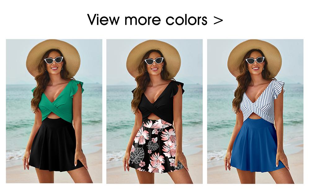 Aleumdr Women's One Piece Swimsuit Ruffle Cutout Swimdress Tummy Control V Neck Wrap Swimwear Swimming Sport Clothing Beach SpringStatements Aleumdr Women's One Piece Swimsuit Ruffle Cutout Swimdress Tummy Control V Neck Wrap Swimwear Swimming Sport Clothing Beach SpringStatements