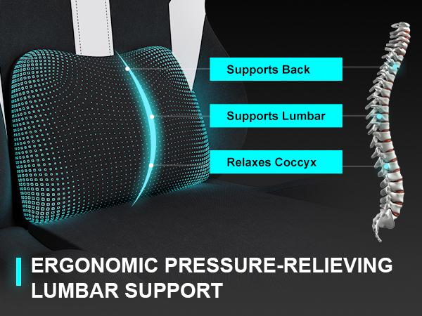 【Latest Fifth Generation Upgrade】Office Gaming Chair, equipped with pocket spring seat cushion and memory foam lumbar support, an ergonomic reclining office chair, mesh rotating wheels task chair, and fabric office chair upholstery