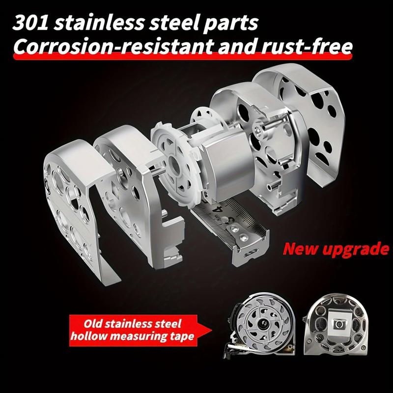 2025 New 16/25FT Stainless Steel Tape Measure - Dual-Sided Precision Imperial & Metric Scales, Auto-Lock, Magnetic Base, Pro-Grade Accuracy (25ft/7.5m)