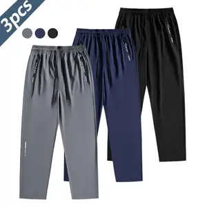 Men's Drawstring Soft Training Jogger Trousers, Lightweight Breathable Fabric, Comfortable Zipper Pockets, Casual Autumn & Winter Men's Trousers Suitable for Jogging, Workout Streetwear, Summer Clothes, Runner Pants, Casual Athletic Joggers