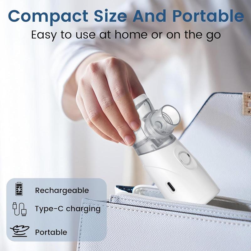 Portable Nebulizer, Nebulizer Machine for Adults and Kids, Handheld Mesh Nebulizer with 2 Adjustable Mode, Quiet Working, Auto-Cleaning, Travel and Household Use