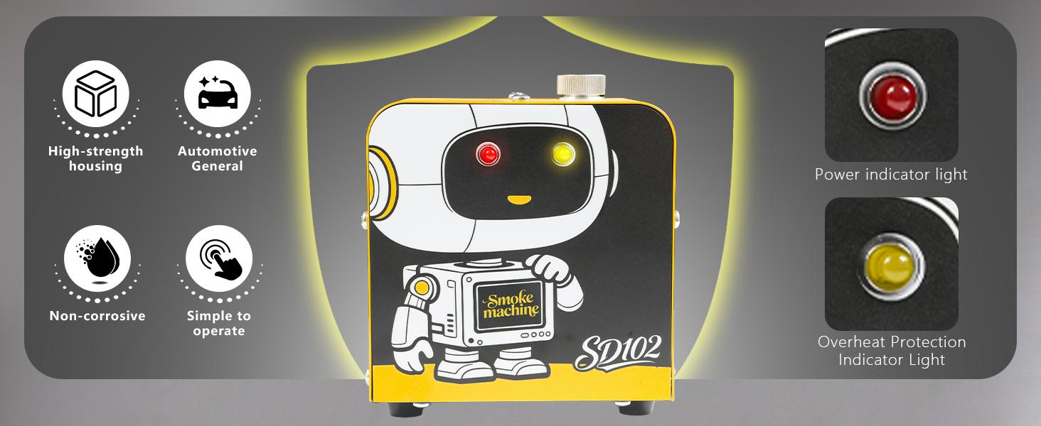 SOLARY SD102 12V Smoke Machine Leak Tester with Built-in Air Pump – EVAP/Vacuum Diagnostic (Smoke Fluid Included)