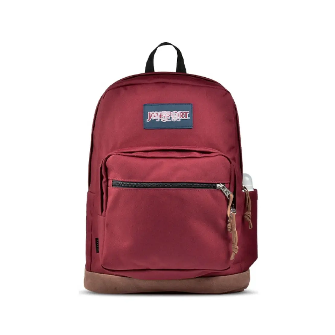 JanSport Right Pack Unisex 28L Polyester Backpack - Burgundy Wine Red, Suede Bottom, Water Resistant, Side Bottle Slot, Zipper Pulls, Laptop Bag for School, Travel