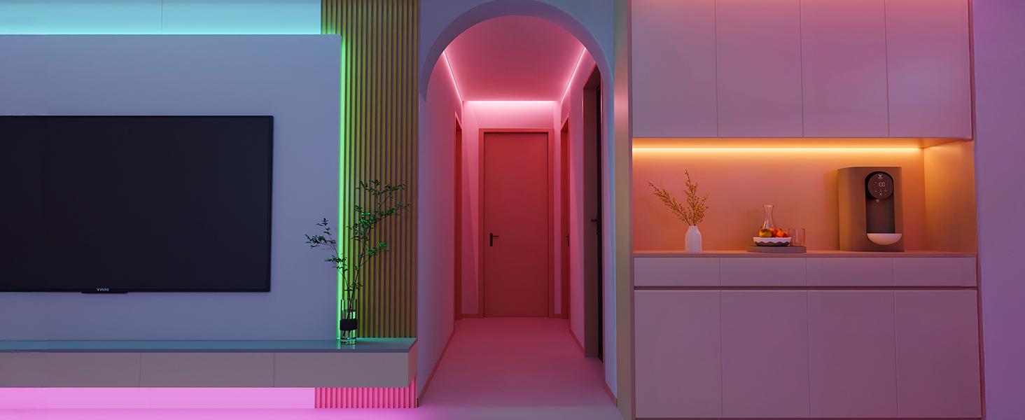 Lepro SE1 AI Smart LED Strip Lights - 16.4-65.6ft RGB Color Changing Light Strips with APP Control, AI Generated Lighting, Music Sync, 2.4GHz Wi-Fi & Bluetooth LED Lights for Home Decor (No Remote)