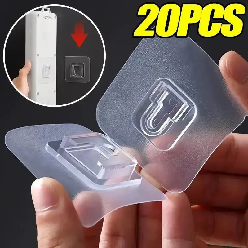 10 Pairs Self Adhesive Wall Hooks Double Sided Wall Brackets Transparent Hooks Suction Cup Wall Storage Hooks Bathroom Kitchen Wall Hooks