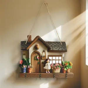 Rustic Wall Hooks Decorative Hanging Sign Wall Hangers Coat Hooks Organizers for Home Entryway Living Room Hangable