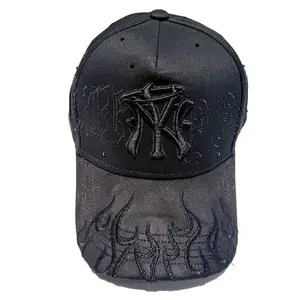 Black Flame Baseball Cap | Edgy Streetwear Accessory