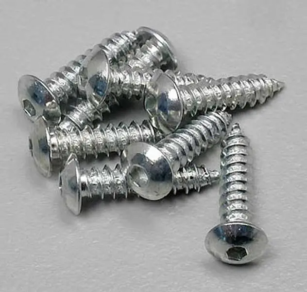 Dubro Products DUB527 4 x 0.5 in. Button Head Sheet Metal Screws - 8 Piece