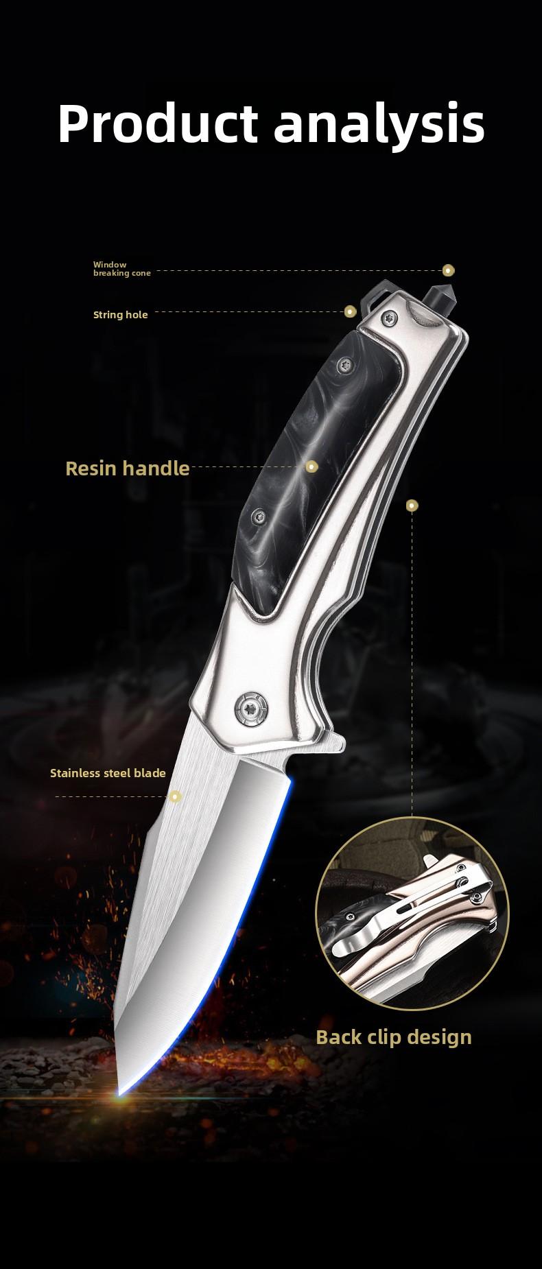 Top Rated Lightweight Foldable Utility Gear - Resin Handle Stainless Steel Tool, Trending EDC Pick for Camping Hiking Survival Trips, Ideal Gift for Outdoor Lovers & Adventure Seekers