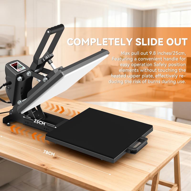 AKEYDIY 15×15 Inch Slide-Out Sublimation Heat Press, Flip-Top Heat Press, Industrial-Grade Digital Transfer Machine, Rapid Heat-Up, Suitable for Heat Transfer Vinyl, Works for T-Shirts, Bags, Pillows, Mouse Pads, Keychains AKEYDIY 15×15 Inch Slide-Out Sublimation Heat Press, Flip-Top Heat Press, Industrial-Grade Digital Transfer Machine, Rapid Heat-Up, Suitable for Heat Transfer Vinyl, Works for T-Shirts, Bags, Pillows, Mouse Pads, Keychains