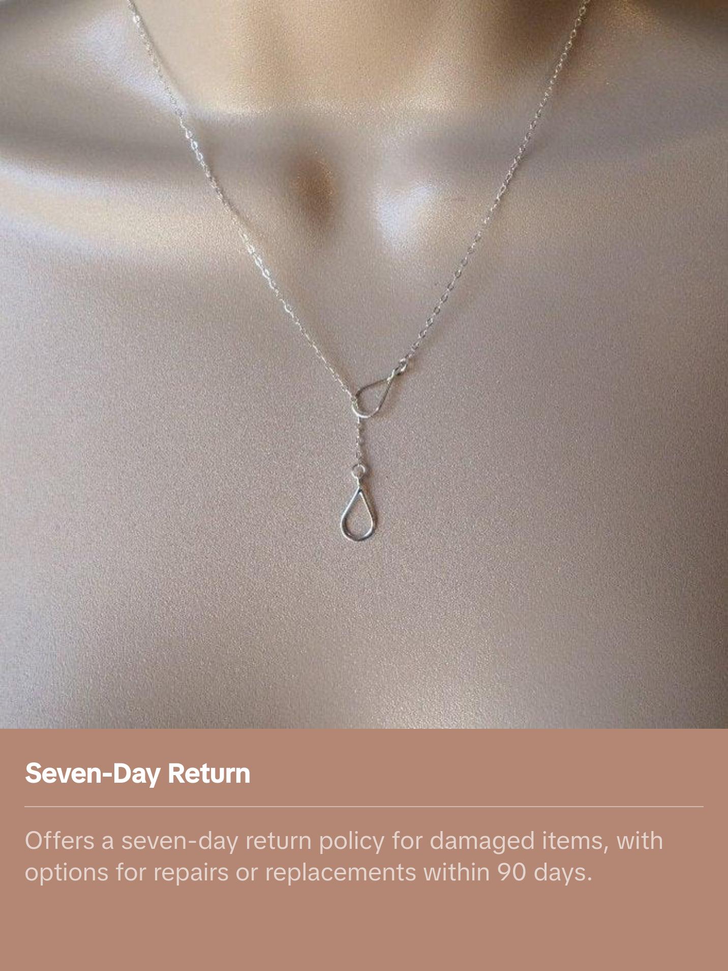 Lariat Necklace, Silver Lariat Necklace, Sterling Silver Lariat Teardrop Necklace, Bridesmaid Gifts, Weddings, Bridal, Christmas Gift