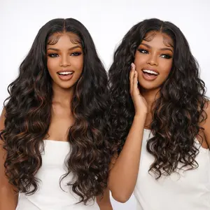 [Blend] TESLAL HAIR Highlight Wear It and Go Wig Glueless Pre Cut 6x6 Tpart HD Lace Front Wig 180% Density Body Wave Synthetic Hair Beginner Friendly