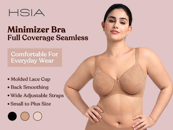 HSIA Auri Seamless Lace Support Bra Full Coverage Comfort Fit