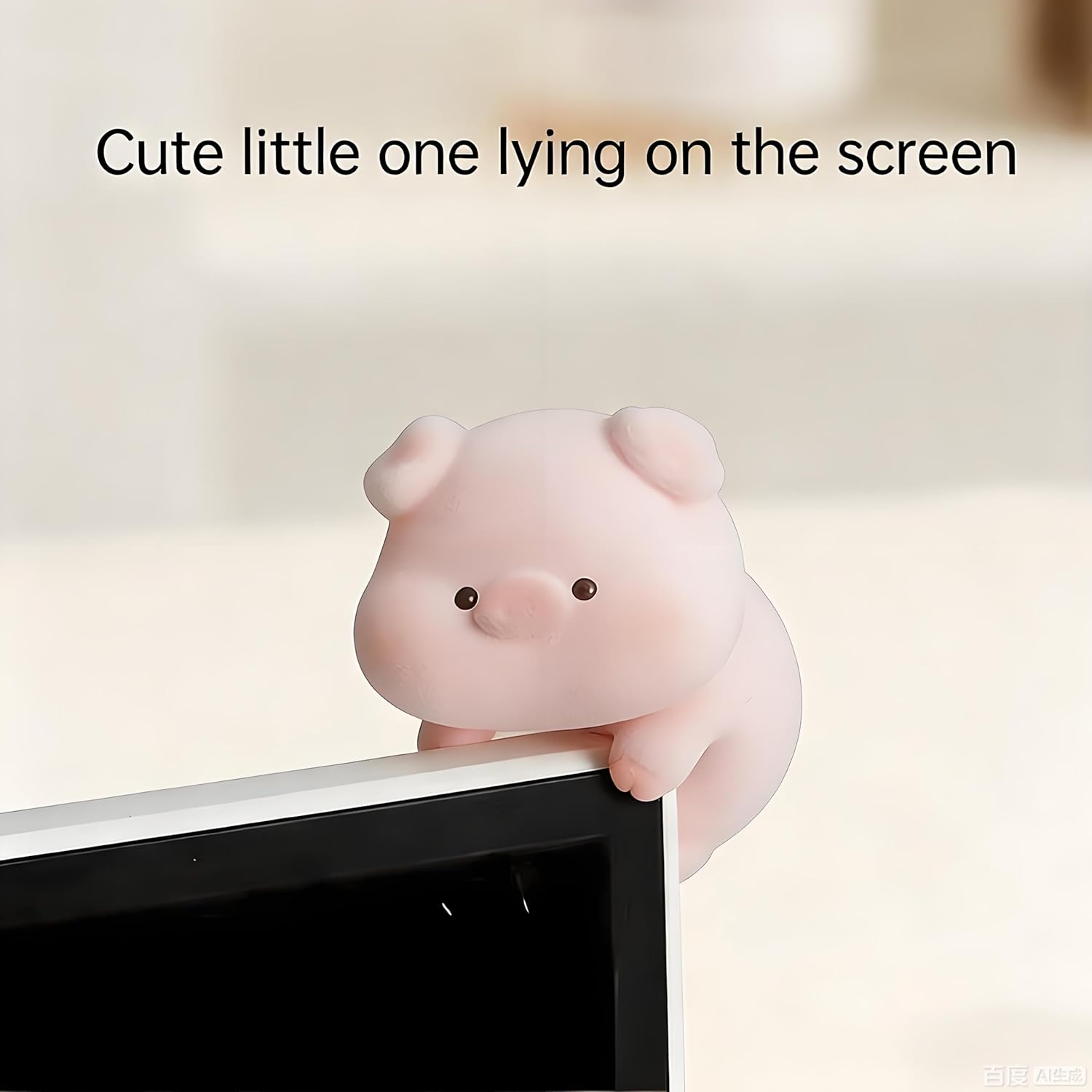 MUNBYN  Cute Piggy Lying Figurine Desk Ornament, Mini Pig Desktop Decoration for Office & Computer Desk, Adorable Pig Desk Accessories for Home and Workspace