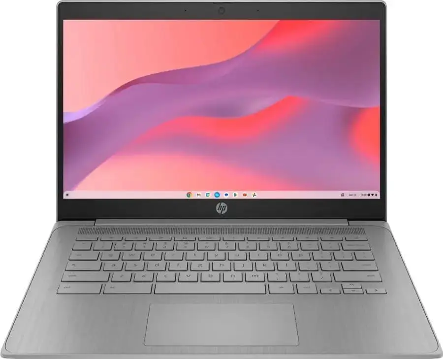 HP 14-in Laptop (3.35 lbs) - Intel Celeron N4500, 4GB RAM, 64GB eMMC, Anti-Glare Display, Intel UHD Graphics, Wi-Fi 6, Built-in Google Assistant, Secure Cloud-Ready Chrome OS, HDMI/USB-C Ports, Modern Grey, for School, Streaming, Long-Lasting Batteries