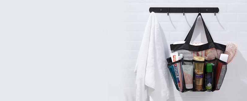 Lifewit Mesh Shower Caddy Portable Shower Tote Bag for College Dorm, Bathroom, Gym, Travel with 7 Storage Pockets for Bathroom Toiletry Essentials