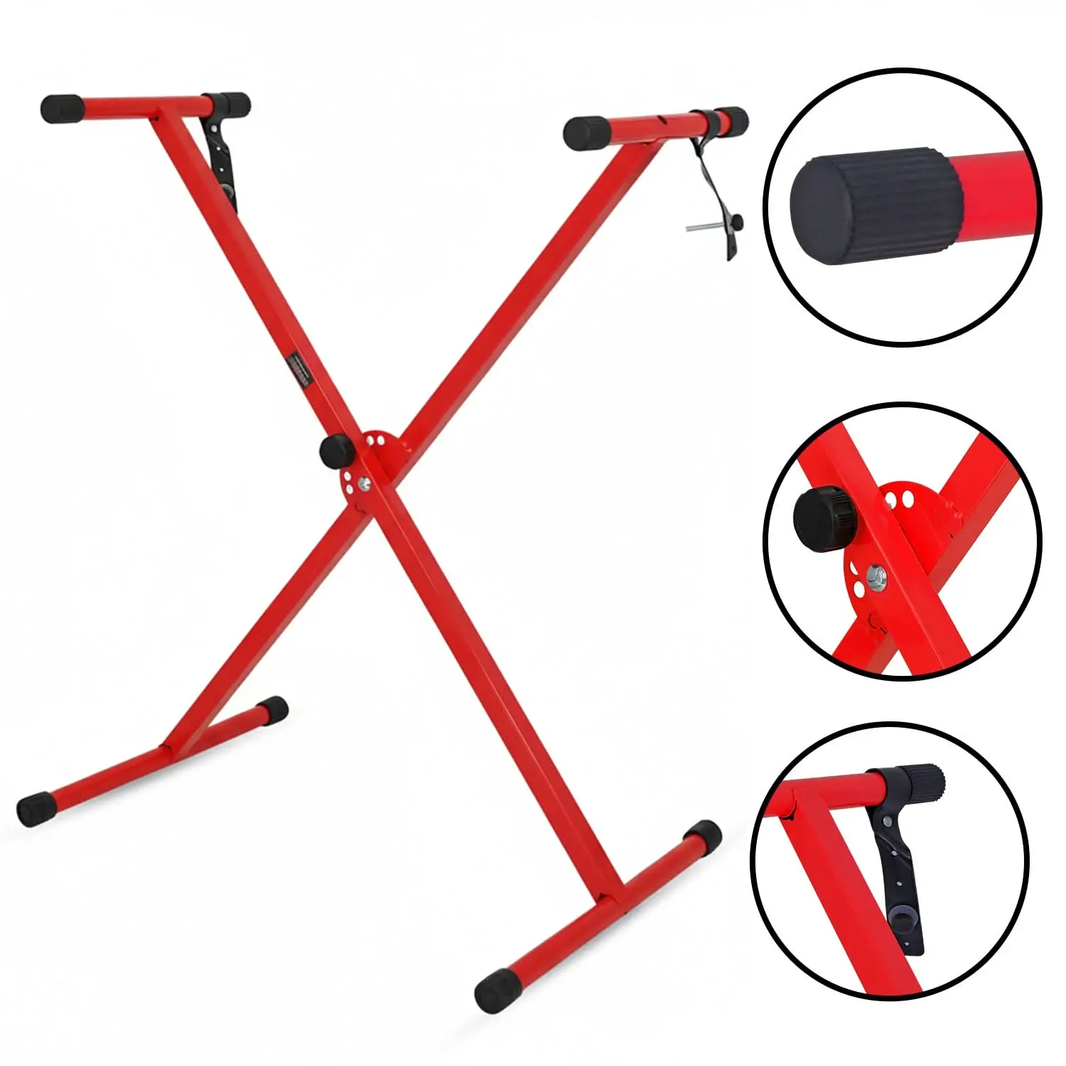 5 Core Keyboard Stand X Shape Adjustable Foldable Portable Key Board Stands w Locking Strap
