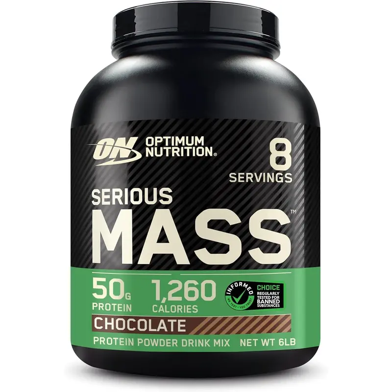 Optimum Nutrition Serious Mass, Weight Gainer Protein Powder, Mass Gainer, Vitamin C and Zinc for Immune Support, Creatine, Chocolate, 6 Pound (Packaging May Vary)