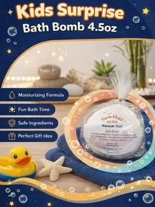 Sandbar SUDS Kids Surprise Bath Bomb with Toy Inside | 4.5oz Large Fizzy | Moisturizing Shea Butter & Kaolin Clay | Fun Bath Art for Children | Handcrafted in USA | Ages 3+