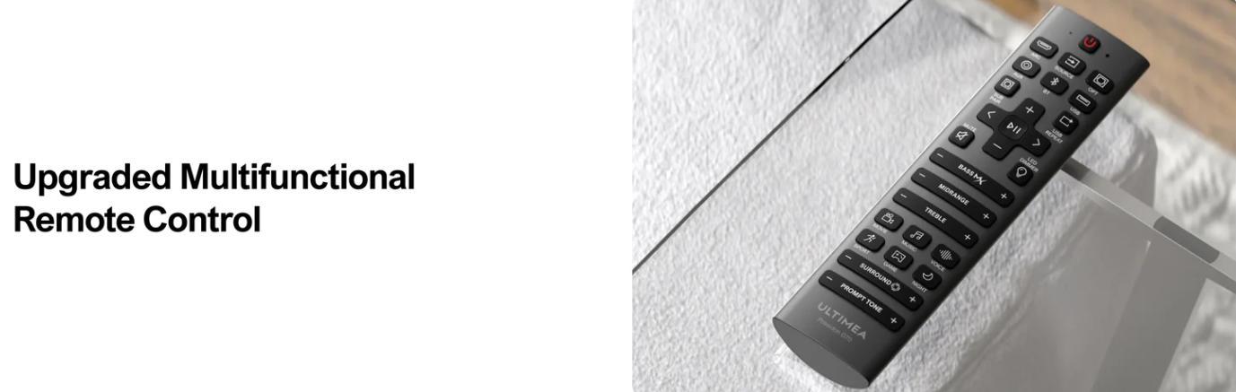 ULTIMEA Poseidon D70 7.1ch Soundbar with Wireless 6.5" Subwoofer, Surround Sound System for TV, App Control, 410W Peak Power, Soundbar for TV, Movie, Music, 4 Wired Surround Speakers, Bassx, Home Theater Sound System, Bluetooth, HDMI, AUX, APP Control