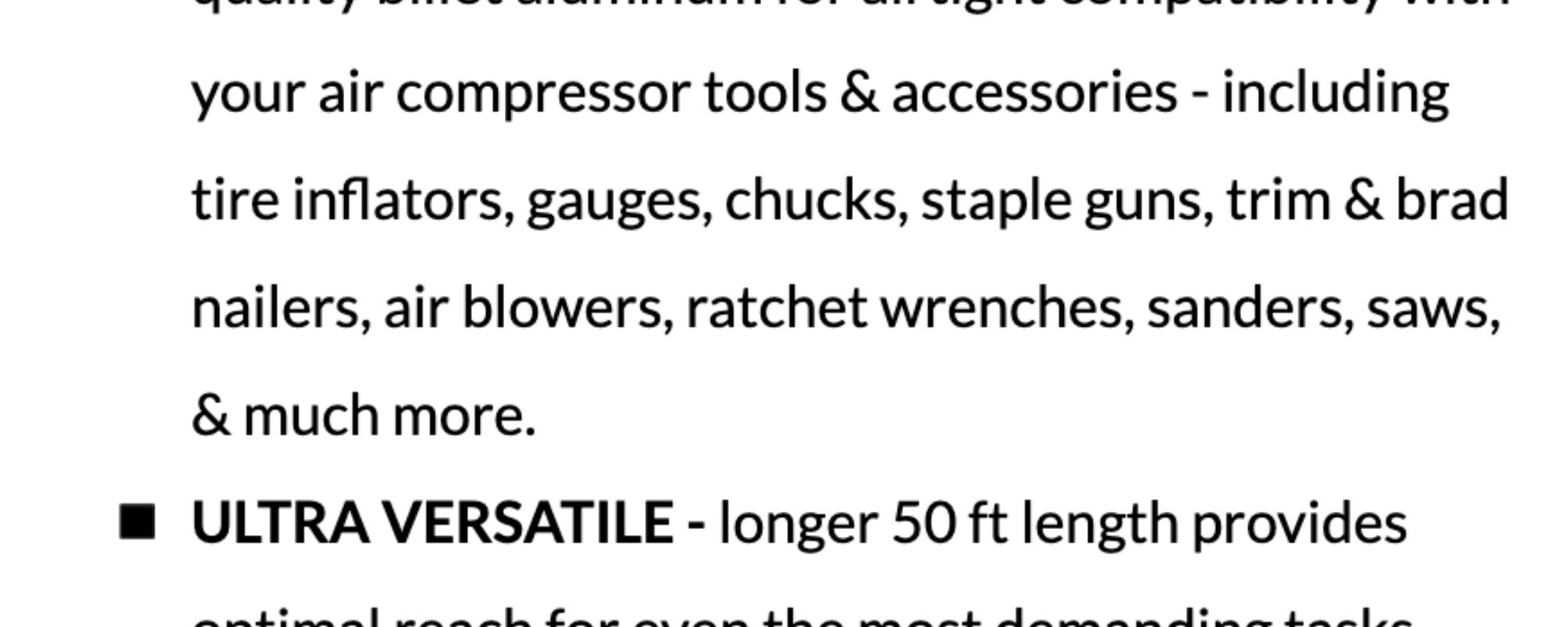 FlexPro™ Hybrid Air Hose (3/8" x 50 ft) | Dual 1/4" M-NPT Fittings (Storm Gray)
