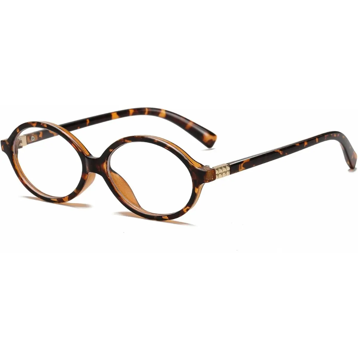 Unisex Retro Tortoiseshell Full-Rim Blue Light Eyeglasses - Oval Round Original Lens, Classic Fashion Glasses, Statement Frame Glasses, Office Reading Eyewear, Nerd Aesthetic, Acetic Acid Material, Normal Size, Side Temples, Circle Glasses, Glasses Blue L
