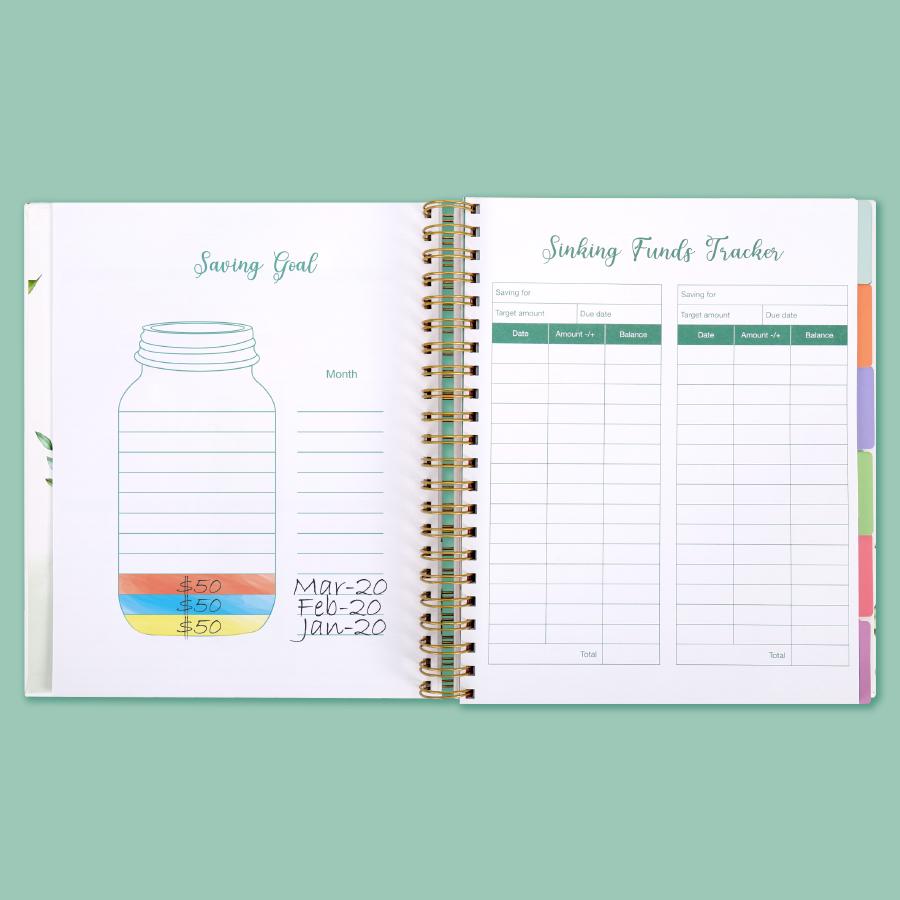 SOLIGT 8.5 x 11 inches Large Budget Planner and Monthly Bill Organizer Premium Hardcover Budget Book with 12 Pockets for Savings Debt Expense Tracking Budget Tracker with Stickers Financial Journal