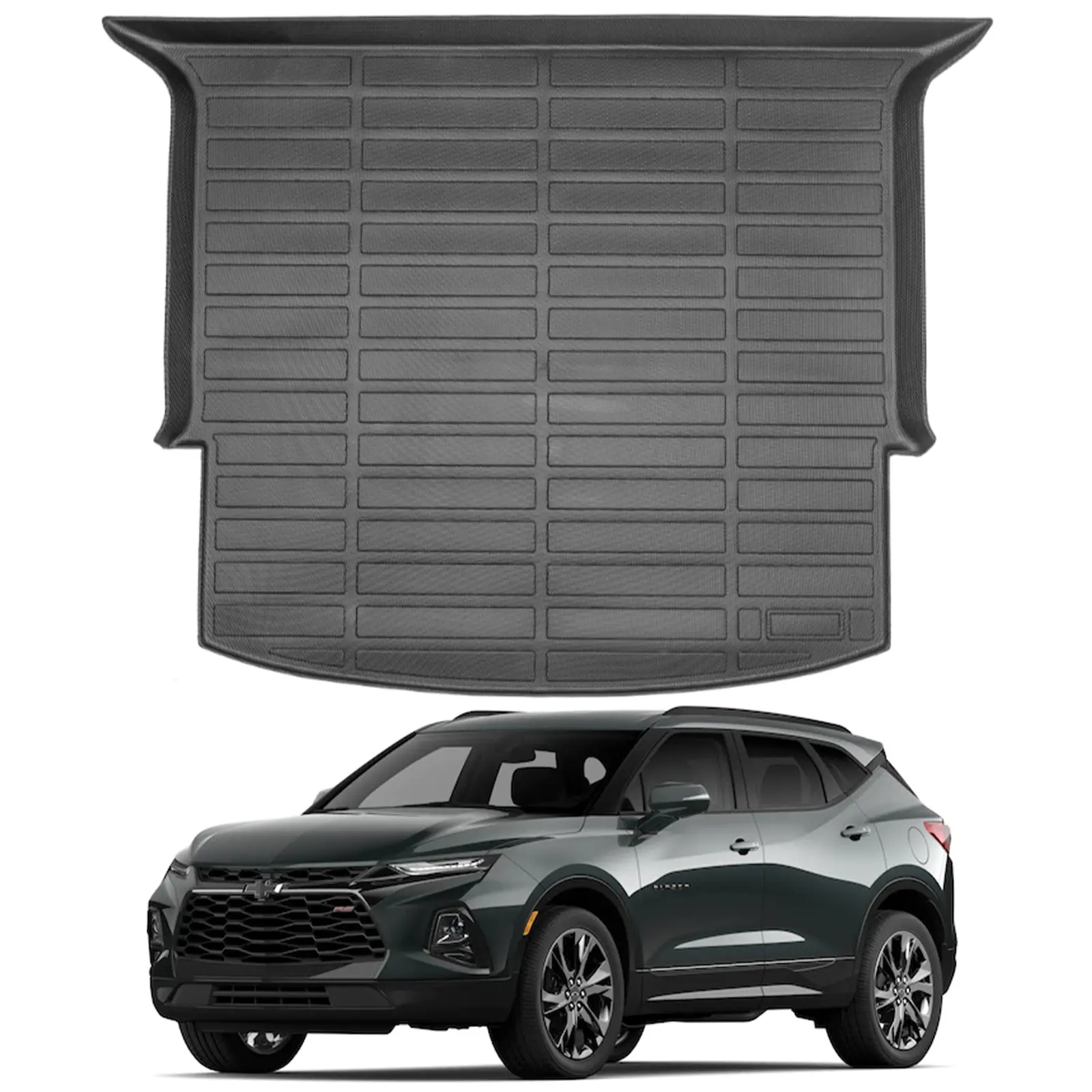 Canvcle Cargo Liner for Chevrolet Blazer 2019-2026, TPE Material Non-Slip Debris-Trapping Easy-Clean Black Rear Trunk Mat, Car Floor Mat, Car Interior Accessory, Auto Accessory, Car Floor Mats