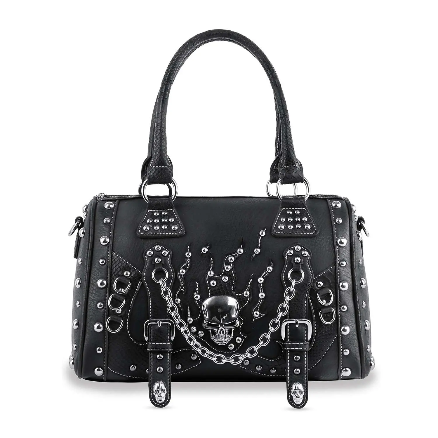 HE Edgy Skull Satchel Handbag