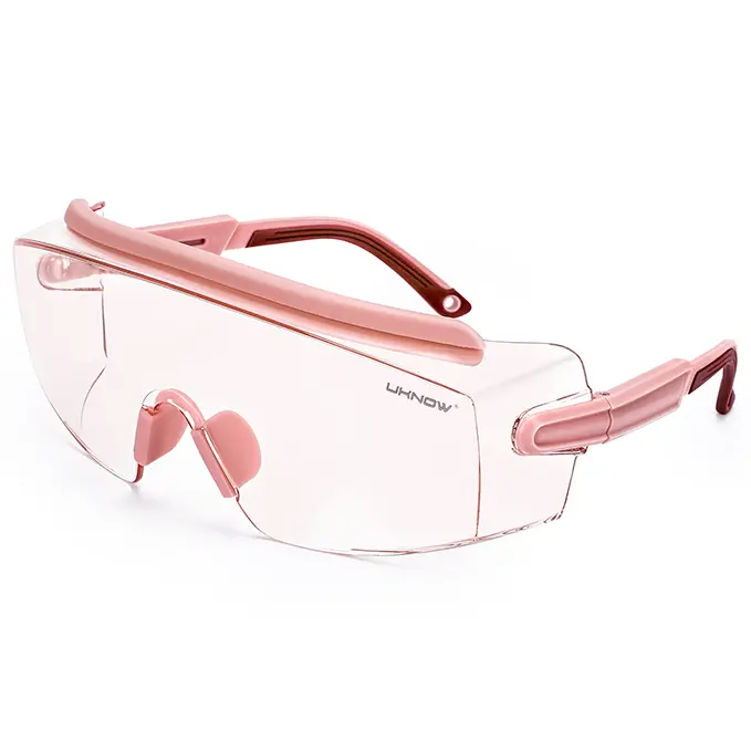 UKNOW ANSI Z87.1 Certified Anti-Fog Safety Goggles - Polycarbonate Lens, Wrap Around Over-Glasses Eye Protection for Adults, 30° Temple Adjust, 45g Durable Work Gear for Labs, Home Improvement Tasks, Diy Projects
