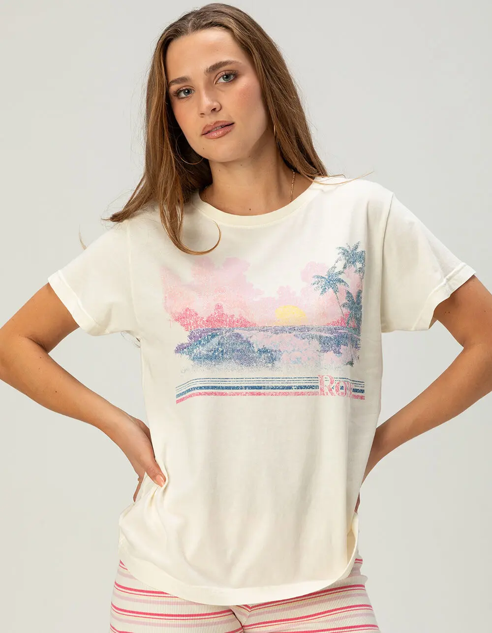 ROXY Salty Sunrise Womens Boyfriend Tee ROXY Salty Sunrise Womens Boyfriend Tee