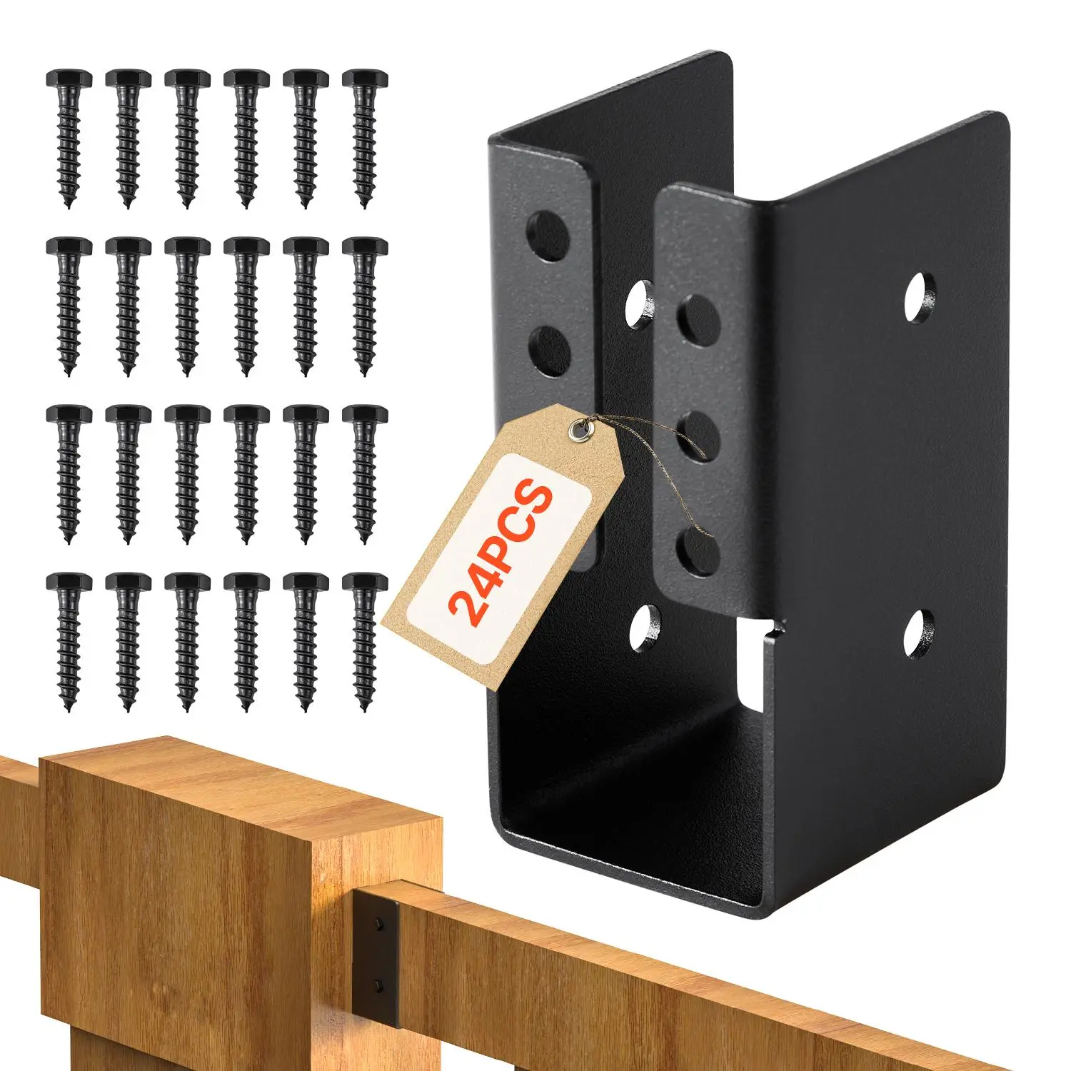 【SummerFinds】VEVOR Concealed Joist Hanger,  2x4 Inch Outdoor Concealed-Flange Joist Bracket with Screws, Steel Light Joist Hangers for 1.93 x 3.62 Inch / 49 x 92 mm Beam, Swing, Fence, Wooden Slides, 24 Pcs