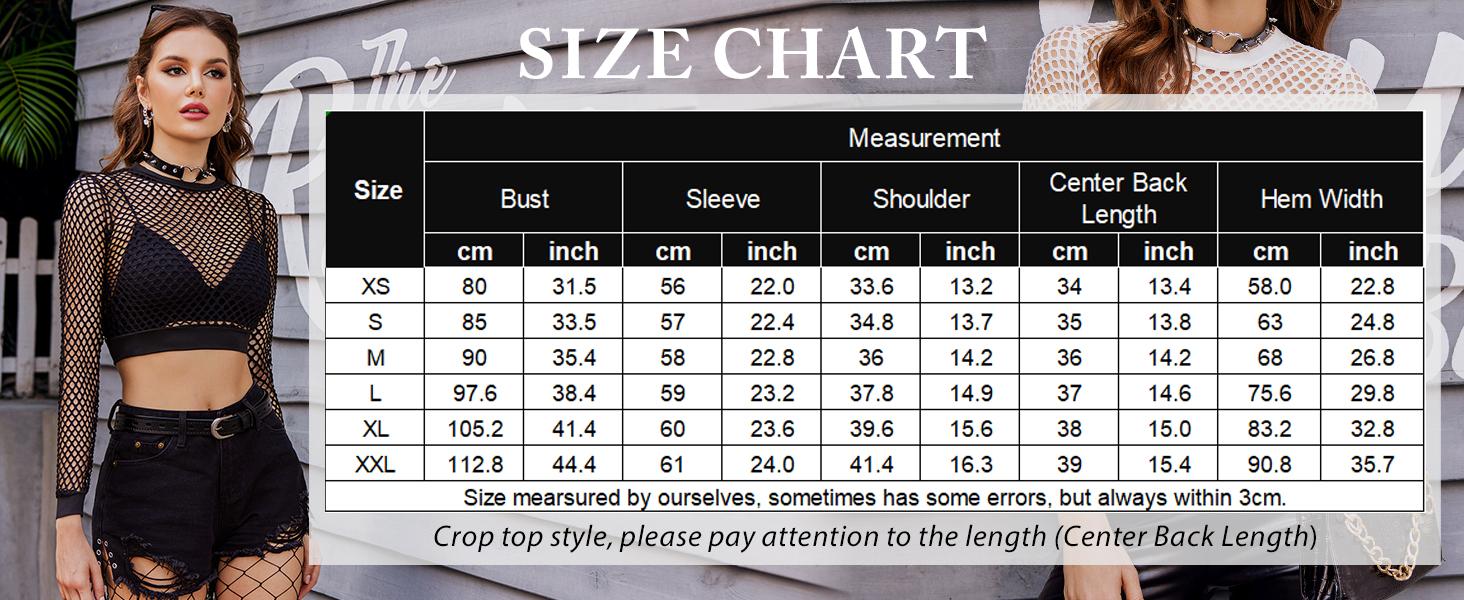 Avidlove Fishnet Top for Women Fishnet Crop Top Long Sleeve Fishnet Shirt Fishnet Long Sleeve Top