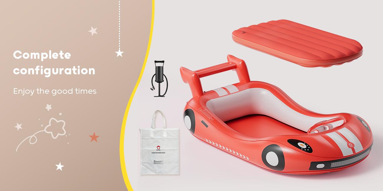 QPAU Inflatable Kids Travel Bed for Camping: Toddler Airbed with Sides, Hand Pump Included, Portable Racing Car Design, Safe Materials for Traveling Hotel Home Use QPAU Inflatable Kids Travel Bed for Camping: Toddler Airbed with Sides, Hand Pump Included, Portable Racing Car Design, Safe Materials for Traveling Hotel Home Use