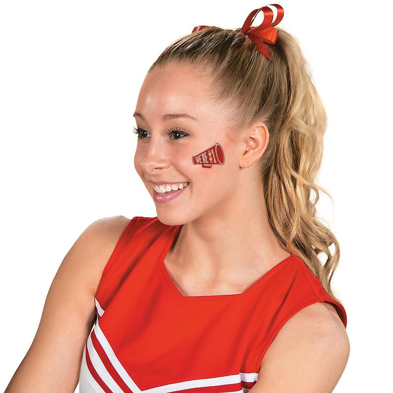 1 1/2" Bulk 72 Pc. Red Go Team Temporary Tattoos Assortment