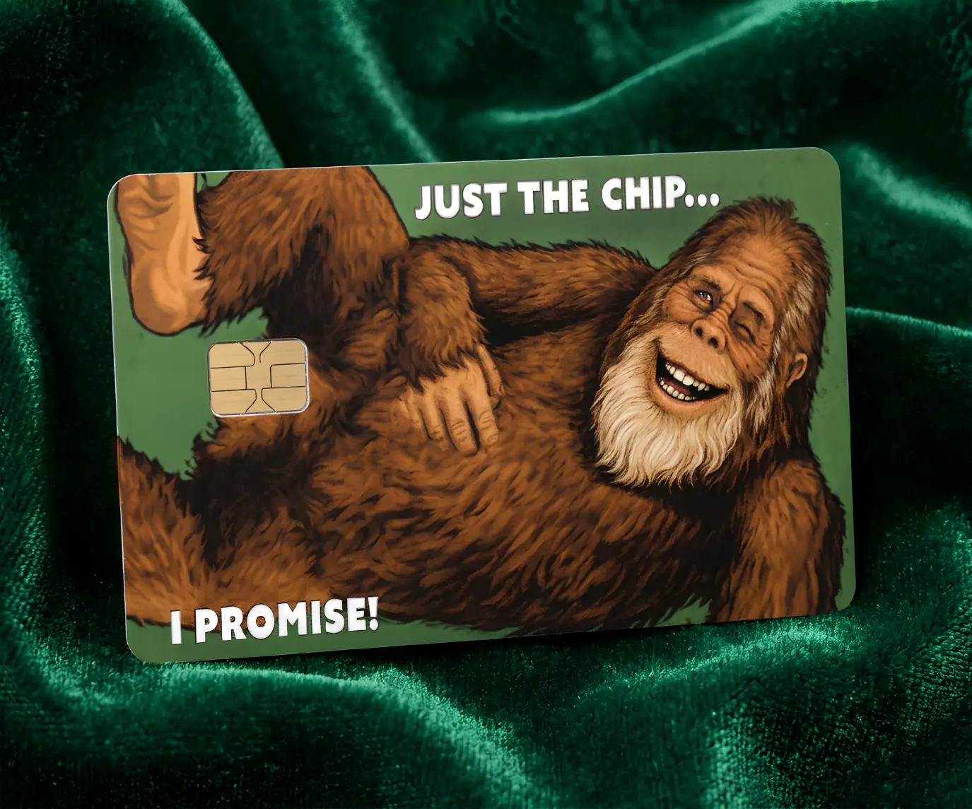 "Just The Chip I Promise" Funny Bigfoot Credit Card Skin Sticker