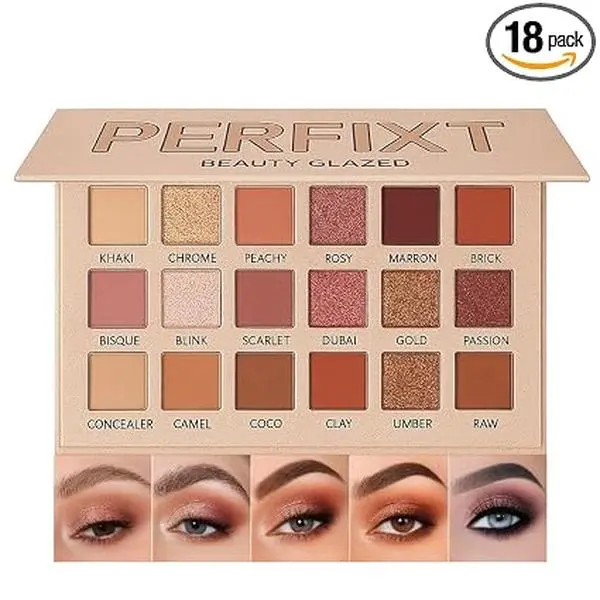 18 Color Natural Eyeshadow Palette For Mature Skin, Matt Shimmer Nude