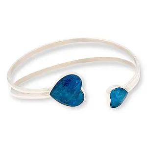 Mine Finds by Jay King Sterling Silver Blue Apatite Heart Cuff Bracelet