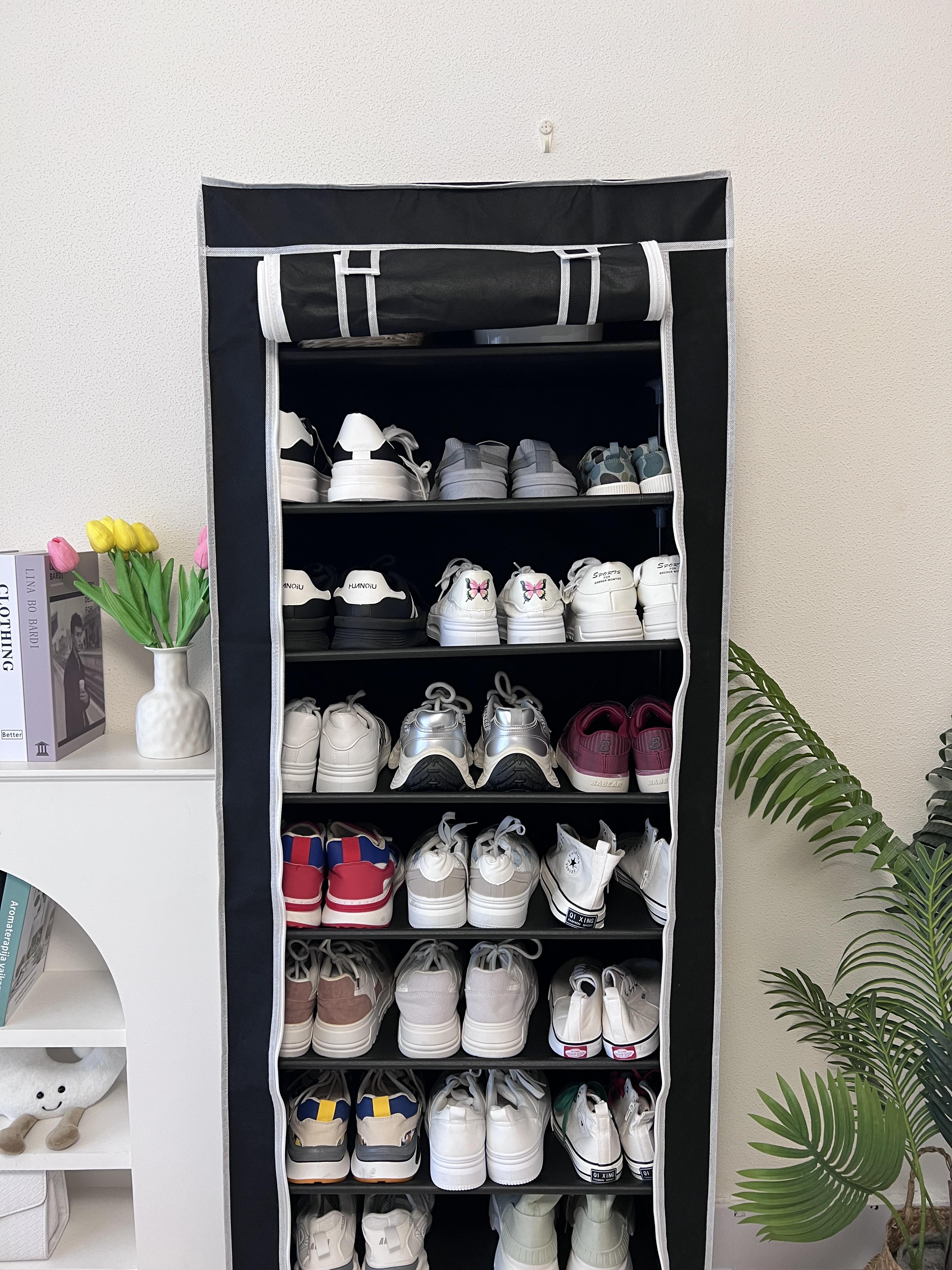 Dustproof Cover Shoe Rack with 4/8/10-Tier, Sturdy Freestanding Stackable Shoe Organizer, Lightweight Shoe Shelf for Closet, Entryway, Easy Assembly Footwear Organization Dustproof Cover Shoe Rack with 4/8/10-Tier, Sturdy Freestanding Stackable Shoe Organizer, Lightweight Shoe Shelf for Closet, Entryway, Easy Assembly Footwear Organization