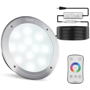 VEVOR 120V AC LED Pool Light,  10in 40W, RGBW Color Changing Inground Swimming Pool Spa Light Underwater, with 100 FT Cord Remote Control, Fit for 10 in Large Wet Niches, IP68 & Tested to UL Standards
