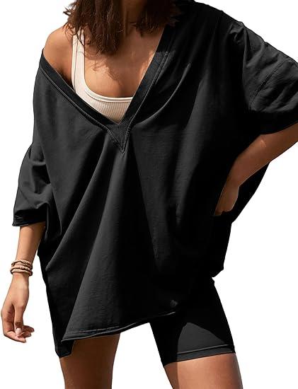 Women's 2 Piece Outfits, Oversized T-Shirts Biker Short Sets Hot Shot Reversible Set