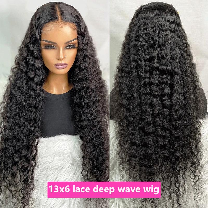 Bling Hair Deep Wave HD Lace front 13x6 13x4 Kinky Curly Human Hair Wigs Transparent Lace Frontal Wig PrePlucked 180 Density Wigs For Women with Baby Hair TikTokShopHolidayHaul
