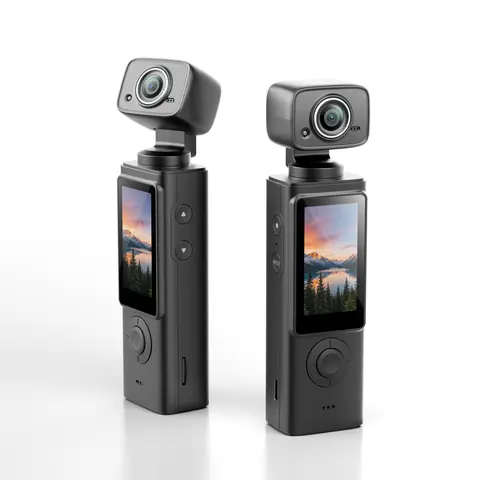 2K Pocket Camera with 330-Min Battery – 270° Rotating Lens, 21 Filters, Lightweight 100g – Vlog & Travel Camcorder (SD Card Not Included)