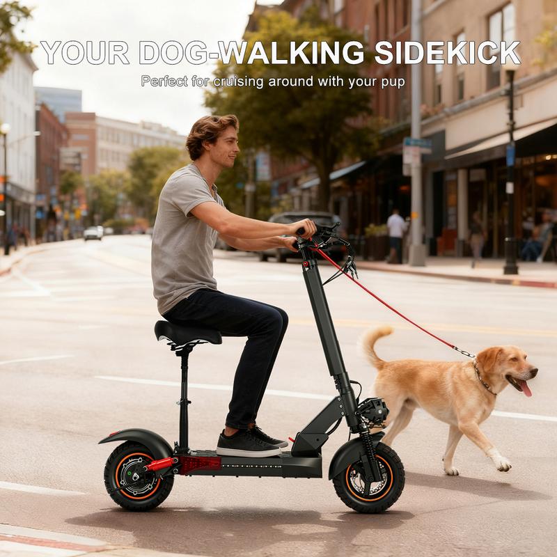 Mankeel MX-14 28mph Dual Suspension E-Scooter - 800W Max Power, 10"Tire, 40 Miles Long Range, Dual Disc Brakes, Easy Folding Commuting E-Scooter，Dual Spring Suspension