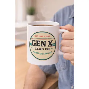 Gen X Club Coffee Mug | Raised on Sarcasm Gen X Club Coffee Mug | Raised on Sarcasm
