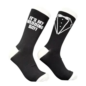 Men's Its My Wedding Day Socks Funny Sarcastic Marriage Graphic Novelty Footwear For Men Funny Graphic Socks Comfortable Fitted Spandex Cotton