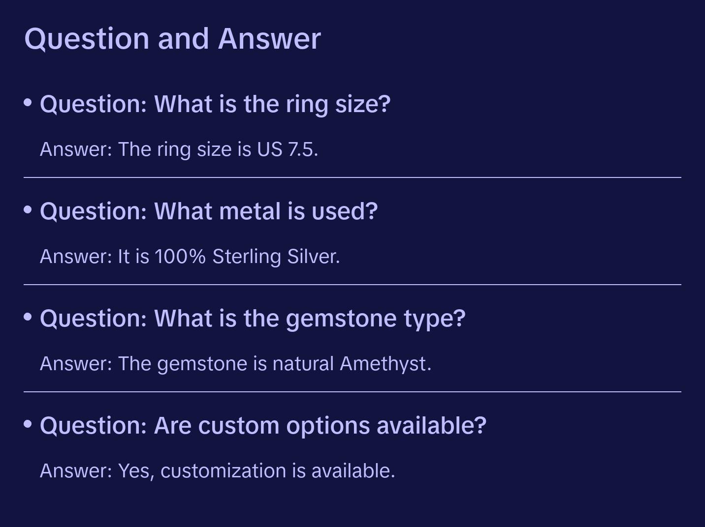 2.50ct Round Cut Purple Amethyst Statement Ring