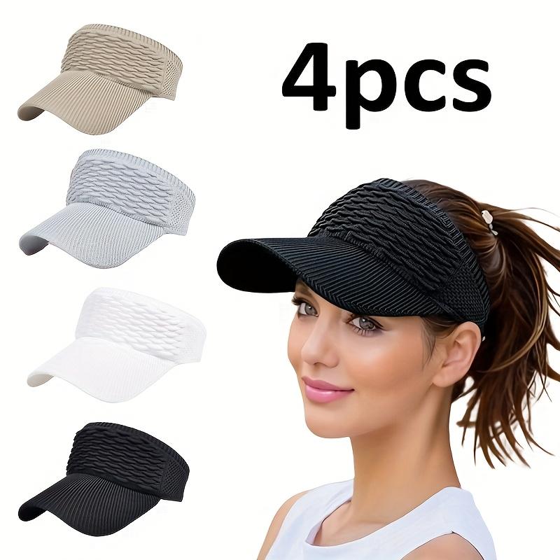 4-Piece Set - Women's Outdoor Sports Baseball Cap, Open-Top Sun Hat, Sun Protection Hat 4-Piece Set - Women's Outdoor Sports Baseball Cap, Open-Top Sun Hat, Sun Protection Hat